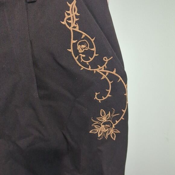 vanitas thorn embroidered tapered trousers disturbia 8 goth dark academia pants - Picture 3 of 7
